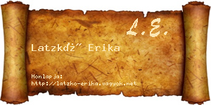 Latzkó Erika névjegykártya